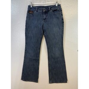 Harley Davidson Womens Jeans Size 6 Petite 30x29 Blue Denim Bootcut Motorcycle
